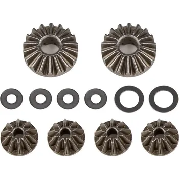 RC model B74 FT LTC sada kovových ozubených kol diferenciálu, 2+2+4+4 ks.