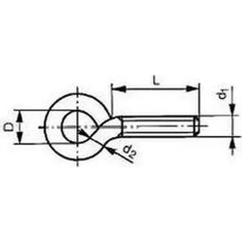 Šroub šroub M6x40 (délka 60mm, závit 36mm, očko 10mm) s okem ZINEK typ 48