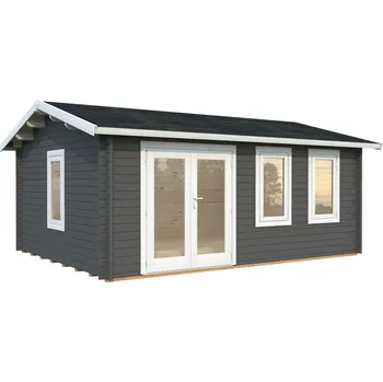 Zahradní stavba Palmako Zahradní domek IRIS 19,1 m² Barva: Tmavě šedá RAL7012 + bílá RAL9016, nátěr