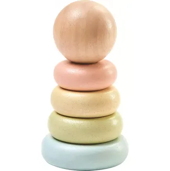 Dřevěná hračka PlanToys Stohovací kroužky (pastelové)