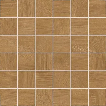 Dlažba Rako Plank DDM05895, mozaika, hnědá, matná, reliéfní, 30 x 30 x 0,9 cm
