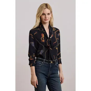 Dámská halenka Halenka Lauren Ralph Lauren dámská, tmavomodrá barva, vzorovaná, 200957153 59X, vel. XS