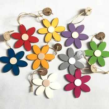 Dřevěná kytička 12 cm závěs Barva: Zelená