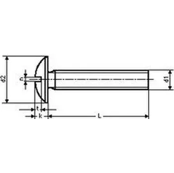 Šroub šroub M6x40 A2 NEREZ půlkulatá hlava rovná drážka Becher