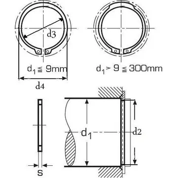 Spojovací materiál pojistný kroužek 12x1.0 1.4122 NEREZ pro hřídel, vnější DIN 471