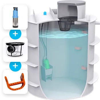 nádrž Plastino Komplet plastová nádrž na dešťovou vodu samonosná 7 000 l