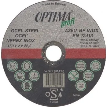 Řezný kotouč kotouč 125x1.2 A2/fe řezný IN12512 OPTIMA PROFI