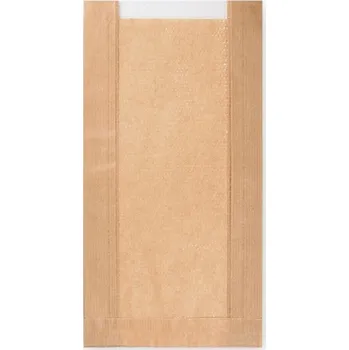 Sáček na potraviny Sáčky papírové s okénkem hnědé (15 + 6 x 29 cm), 1000 ks