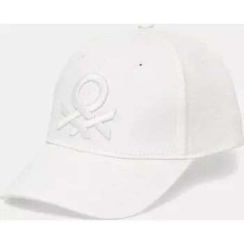Kšiltovka Kšiltovka United Colors of Benetton pánská, bílá barva, hladká, 6WEPUA00Z 00X, vel. ONE SIZE