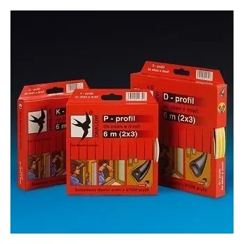 Těsnění do okna a dveří páska 9x8x6m D-profil bílá těsnící okna/dveře