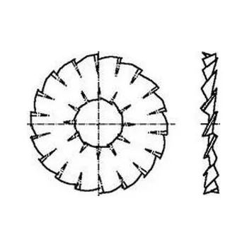 Matice podložka M5 pr. 5.3x18 ZINEK vějířová dvojité (vnitřní a vnější) ozubení (BN 783) DIN 6798