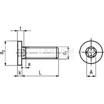 Šroub šroub M8x16 A2 NEREZ extrémně malá hlava TORX 45 BN 20146