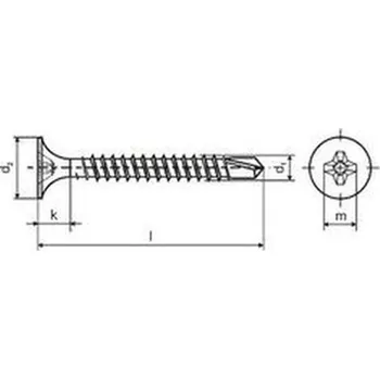 Šroub tex 3.5x55 ČERNÝ FOSFÁT zápustná hlava sádrokarton TSD DIN 7505I