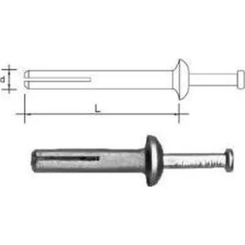 Hmoždinka hmoždinka 6x50 natloukací kovová s hřebem HKH