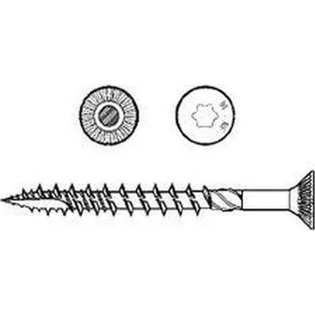Vrut vrut konstrukční 3.5x45/27 ŽLUTÝ ZINEK zápustná hlava TORX 15