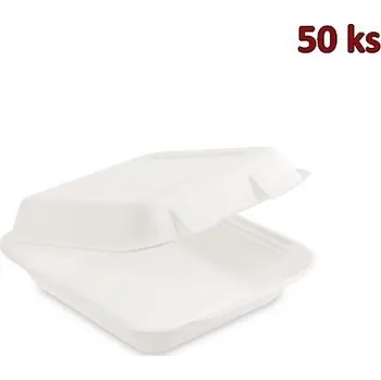 Jednorázové nádobí Menu box BIO cukrová třtina 1 dílný 20,6 x 20,5 x 6,5 cm, 50 ks