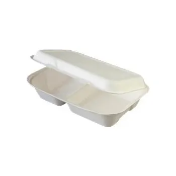 Jednorázové nádobí Menu box BIO cukrová třtina 2-dílný 23 x 15,9 x 8 cm, 50 ks