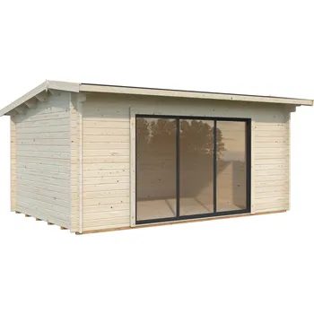 Zahradní domek Palmako Zahradní domek INES 13,7 m² s posuvnými dveřmi Barva: Bílá, máčení, Typ dveří: Posuvné dveře s jednosklem (Slide)