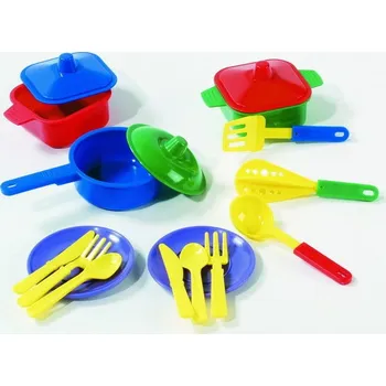 nádobí do dětské kuchyňky Dohany Jídelní set - talířky + příbory
