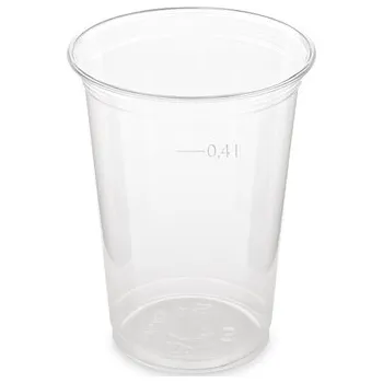 Jednorázové nádobí Kelímek PET 0,4 l transparentní, 95 mm průměr, 50 ks