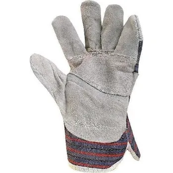 Pracovní rukavice Rukavice MAGPIE šedé komb.štíp.kůže vel.10