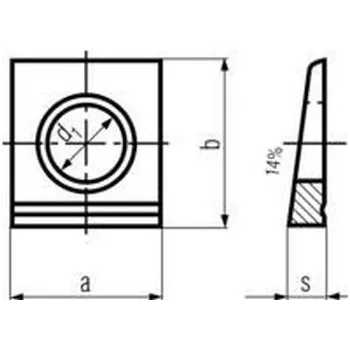 Matice podložka M16 pr. 18x32x36x7.5 ZINEK čtyřhranná pro nosníky DIN 435I