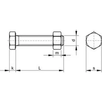 Šroub šroub M24x70 ŽÁROVÝ ZINEK 8.8 CE šestihranný, celý závit pro ocelové konstrukce ISO 4017/ISO 15048 s maticí