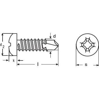 Šroub tex 3.9x32 ZINEK půlkulatá hlava křížová drážka ISO 15481 DIN 7504N