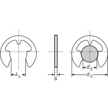 Matice pojistný kroužek třmenový pro hřídele 4 BEZ PÚ DIN 6799