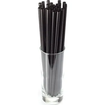 Slámky Jumbo černé 25 cm, průměr 8 mm, 500 ks