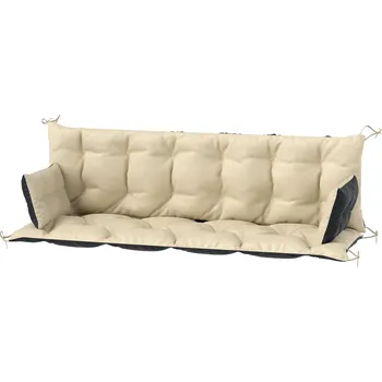 Podsedák OUTSUNNY Polštář na lavici pro 3 osoby 180 x 110 x 8 cm béžová a černá