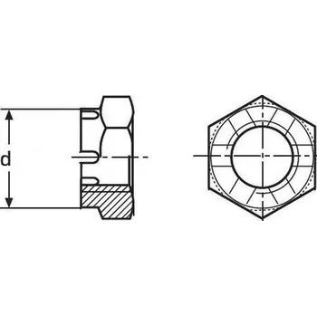 Matice matice M20 BEZ PÚ 14H korunková nízká DIN 937