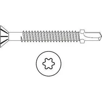 Vrut vrut univerzální 4.0x40 BÍLÝ ZINEK zápustná hlava samovrtný TORX 20+drážky pod hlavou