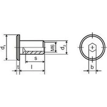 Nábytkové kování spojovací článek M6x12 BÍLÝ ZINEK 15 hlava průměr 9 SW5 JCN