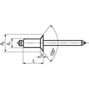 Nýt trhací nýt 5.0x30 zápustná hlava AL/ST DIN 7337B
