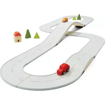 autodráha PlanToys Oboustranná sada - silnice a koleje