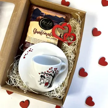 Káva Dárková sada kávy Z lásky s hrníčkem menší Druh mletí kávy: Turecká káva, Varianta: Hrnek strom