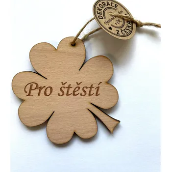 Čtyřlístek 8 cm Pro štěstí Dřevěný čtyřlístek