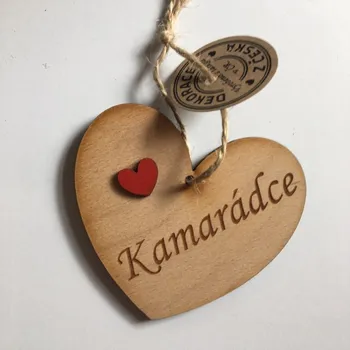 Dřevěné srdce s věnováním Kamarádce 7 cm