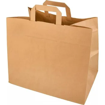 Nákupní taška Taška papírová 32x21x33 cm hnědá, 50 ks