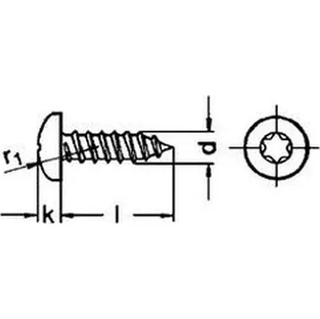 Šroub šroub do plechu 4.8x50 A4 NEREZ půlkulatá hlava TORX 25 DIN 7981 C ISO 14585