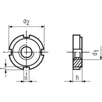 Matice matice M70x1.5 14H se 4 zářezy DIN 1804