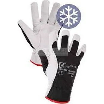 Pracovní rukavice Rukavice PELICAN Blue WINTER kombinované modro-bílé vel.11
