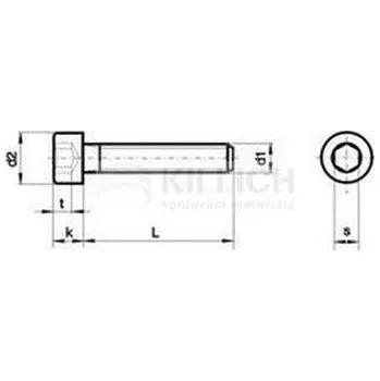 Šroub imbus M4x40/40 ZINEK 8.8 celý závit válcová hlava DIN 912