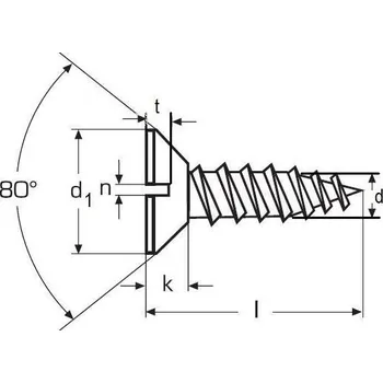 Vrut vrut univerzální 4.0x40 MOSAZ zápustná hlava rovná drážka DIN 97