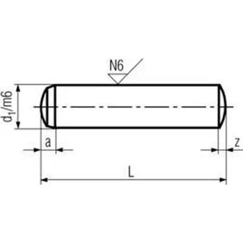 Šroub kolík 20x40 m6 BEZ PÚ válcový kalený DIN 6325