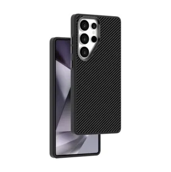 Pouzdro na mobilní telefon Winner Pouzdro Platinum Carbon Magnet Samsung S25 Ultra 5G/black, 13389