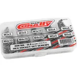 Imbus stavěcí šrouby - sada/box - M3 - M4 - M5 ocelové černé, 370 ks.