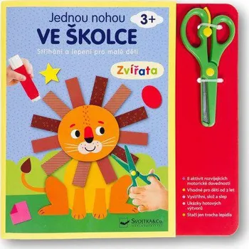 interaktivní kniha Svojtka Jednou nohou ve školce Zvířata Stříhání a lepení pro malé děti 3+