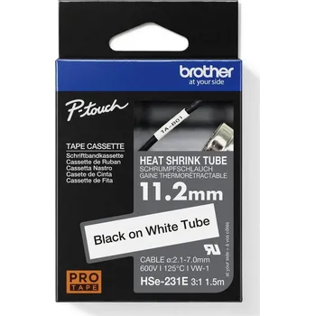 Bužírka BROTHER HSe-231E, bužírka bílá/černá (11, 2 mm)